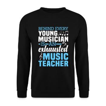 Music Teacher Behind Every Young Musician - Unisex Sweatshirt - black - Front - Alina (178cm) & Michal (187cm)