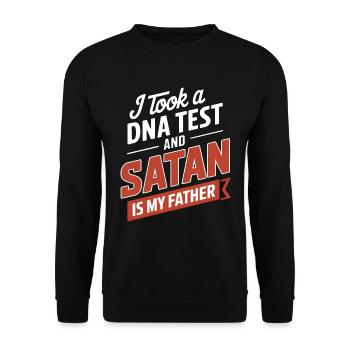 I took a DNA test: Satan is my father! - Unisex Sweatshirt - black - Front - Alina (178cm) & Michal (187cm)