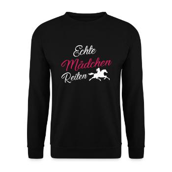 Real girls ride! - Unisex Sweatshirt - black - Front - Alina (178cm) & Michal (187cm)