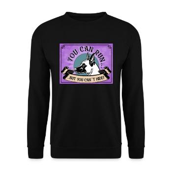 VOUS POUVEZ COURIR MAIS VOUS NE POUVEZ PAS CACHER Malinois n ° 2 - Sweat-shirt Unisexe - noir - Devant - Alina (178cm) & Michal (187cm)
