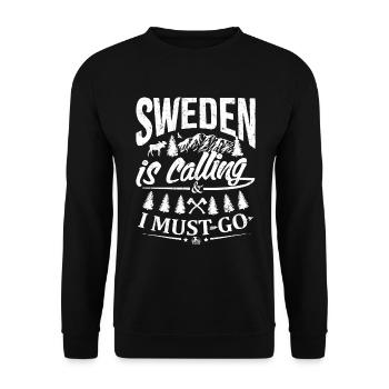 La Suède appelle et je dois y aller - Suède - Sweat-shirt Unisexe - noir - Devant - Alina (178cm) & Michal (187cm)