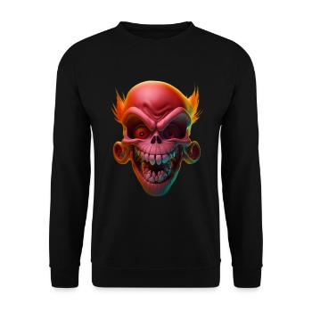 Red laughing Skull - Unisex Pullover - Schwarz - Vorne - Alina (178cm) & Michal (187cm)