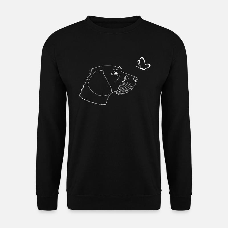 Rauhaardackel mit Schmetterling - Unisex Pullover - Schwarz
