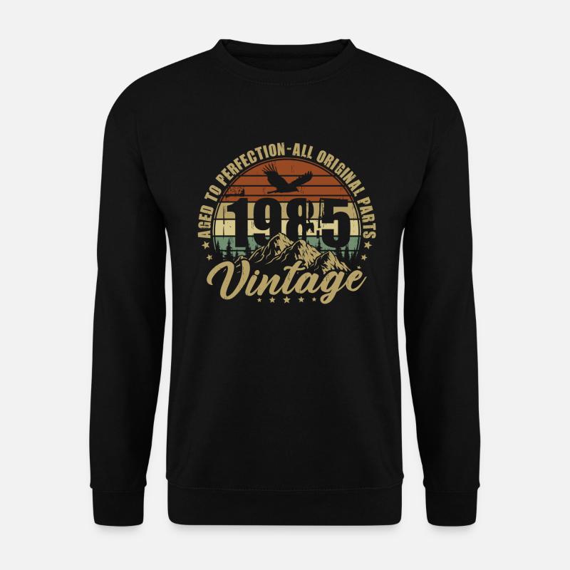Vintage 1985 Jahrgang Geburtstag Retro Geschenk - Unisex Pullover - Schwarz