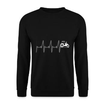 Tractor heartbeat - Unisex Sweatshirt - black - Front - Alina (178cm) & Michal (187cm)