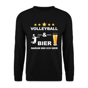 Volleyball beer drinking saying white - Unisex Sweatshirt - black - Front - Alina (178cm) & Michal (187cm)