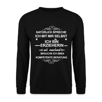 Educators saying motive white - Unisex Sweatshirt - black - Front - Alina (178cm) & Michal (187cm)