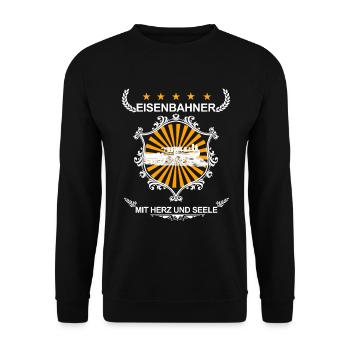 Les cheminots de cœur et d’âme - Sweat-shirt Unisexe - noir - Devant - Alina (178cm) & Michal (187cm)