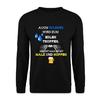 Dire de la bière - Sweat-shirt Unisexe - noir - Devant - Alina (178cm) & Michal (187cm)