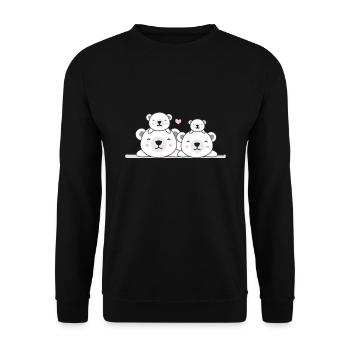 Famille de l’ours polaire - Sweat-shirt Unisexe - noir - Devant - Alina (178cm) & Michal (187cm)