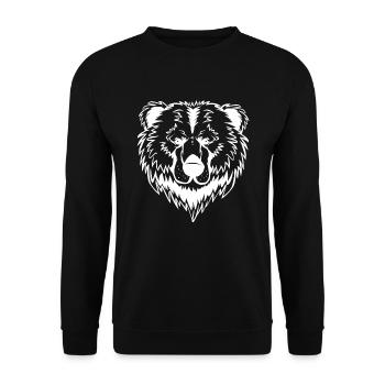 Brown Bear Silhouette - Unisex Sweatshirt - black - Front - Alina (178cm) & Michal (187cm)