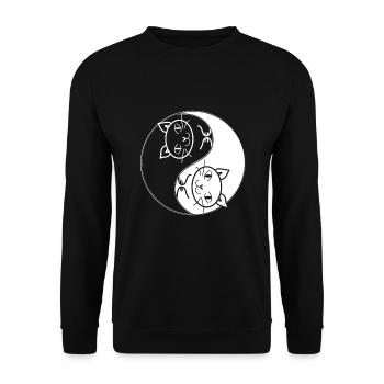 Yin Yang - Unisex Sweatshirt - black - Front - Alina (178cm) & Michal (187cm)