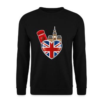 Londres et Angleterre - Sweat-shirt Unisexe - noir - Devant - Alina (178cm) & Michal (187cm)