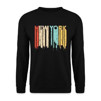 New York - Unisex Pullover - Schwarz - Vorne - Alina (178cm) & Michal (187cm)