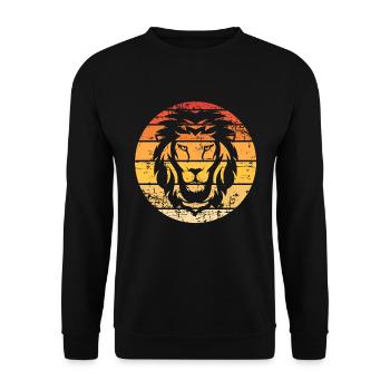 Lion Sauvage Afrique - Sweat-shirt Unisexe - noir - Devant - Alina (178cm) & Michal (187cm)
