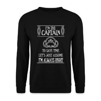 Ich Bin der Kapitän - Unisex Pullover - Schwarz - Vorne - Alina (178cm) & Michal (187cm)