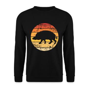 Wildschwein - Unisex Pullover - Schwarz - Vorne - Alina (178cm) & Michal (187cm)