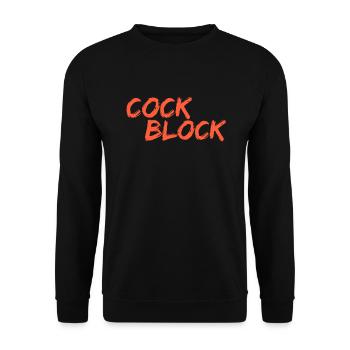 Cock Block Penis Block - Unisex Sweatshirt - black - Front - Alina (178cm) & Michal (187cm)