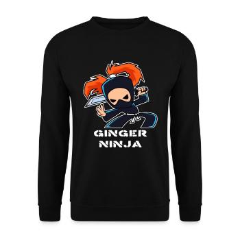 Ginger Ninja - Unisex Sweatshirt - black - Front - Alina (178cm) & Michal (187cm)