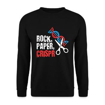 Stein Papier Crispr - Unisex Pullover - Schwarz - Vorne - Alina (178cm) & Michal (187cm)