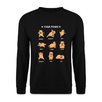 Yoga Pose Dog - Unisex Sweatshirt - black - Front - Alina (178cm) & Michal (187cm)