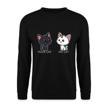 Ton chat Mon chat - Sweat-shirt Unisexe - noir - Devant - Alina (178cm) & Michal (187cm)