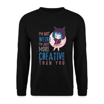Anime Chibi Creative - Unisex Sweatshirt - black - Front - Alina (178cm) & Michal (187cm)