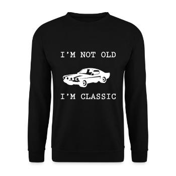 Classic Car - Unisex Pullover - Schwarz - Vorne - Alina (178cm) & Michal (187cm)
