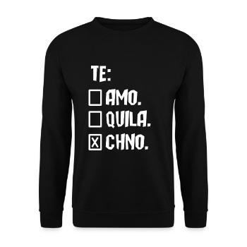 Techno - Unisex Sweatshirt - black - Front - Alina (178cm) & Michal (187cm)