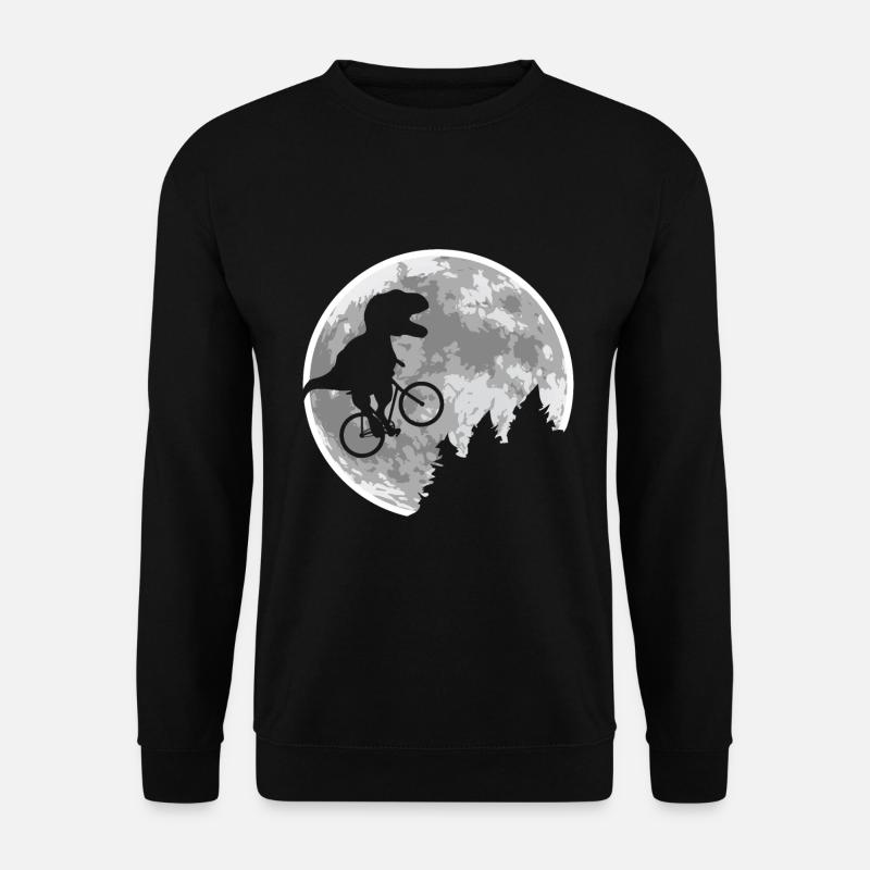 Dino Bicycle Flying Moon - Unisex Sweatshirt - black