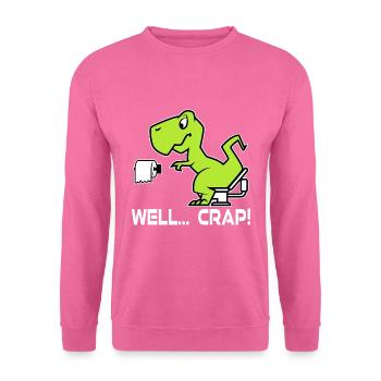 Dino Drôle de papier toilette - Sweat-shirt Unisexe - rose - Devant