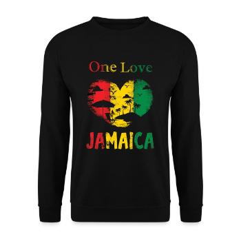 Jamaica One Love - Sweat-shirt Unisexe - noir - Devant - Alina (178cm) & Michal (187cm)