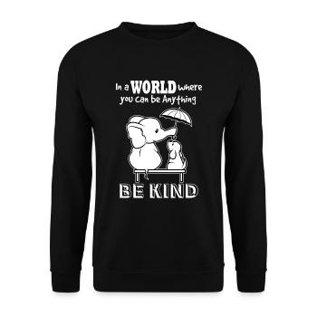 Sei Freundlich In Dieser Welt - Unisex Pullover - Schwarz - Vorne - Alina (178cm) & Michal (187cm)