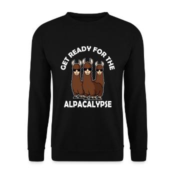 Get Ready For The Alpacalypse - Unisex Sweatshirt - black - Front - Alina (178cm) & Michal (187cm)