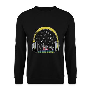 Musique de casque - Sweat-shirt Unisexe - noir - Devant - Alina (178cm) & Michal (187cm)