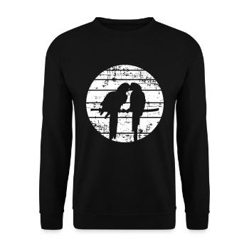 parrots - Unisex Sweatshirt - black - Front - Alina (178cm) & Michal (187cm)
