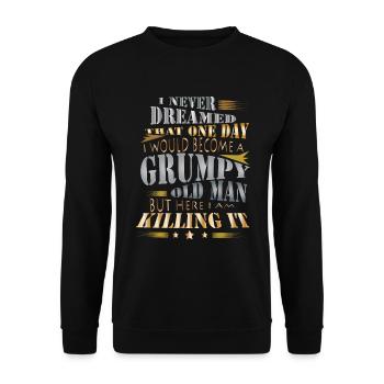 Grumpy old man - Unisex Sweatshirt - black - Front - Alina (178cm) & Michal (187cm)