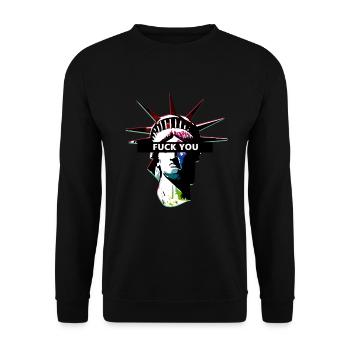 Statue of Liberty Aesthetic Fuck You - Unisex Sweatshirt - black - Front - Alina (178cm) & Michal (187cm)