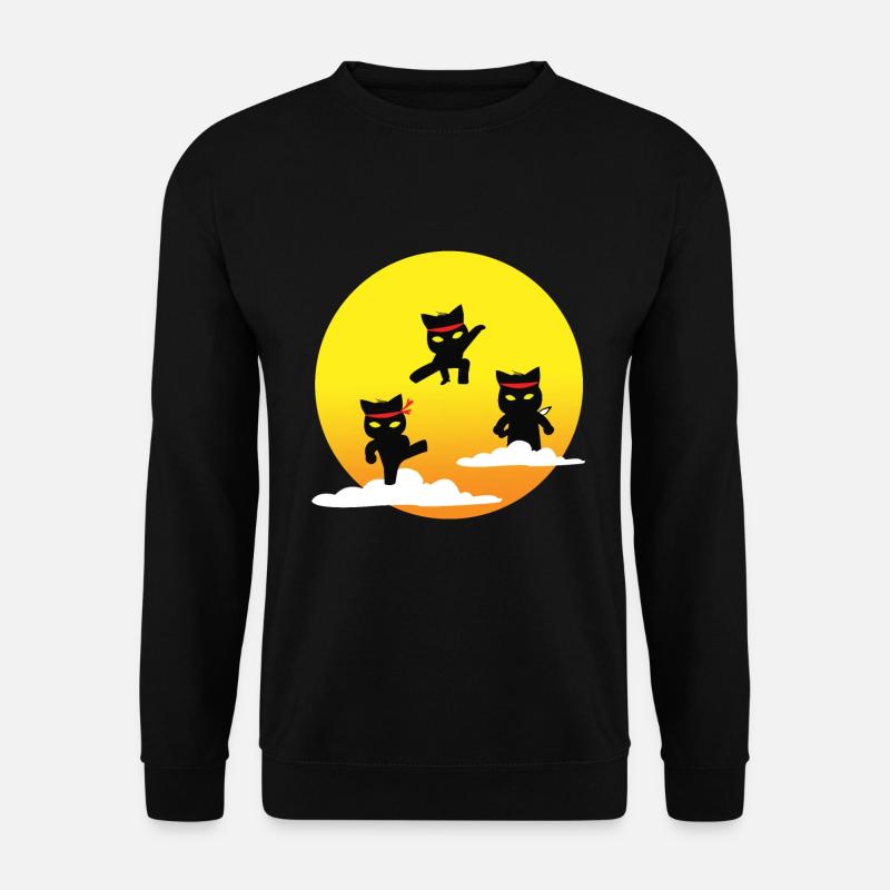 Ninja Katzen - Unisex Pullover - Schwarz