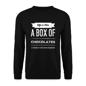 Diabetes Black humor - Unisex Sweatshirt - black - Front - Alina (178cm) & Michal (187cm)