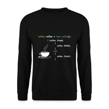 Coffee programmer - Unisex Sweatshirt - black - Front - Alina (178cm) & Michal (187cm)