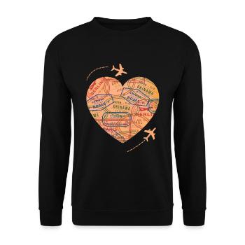 Reisender - Unisex Pullover - Schwarz - Vorne - Alina (178cm) & Michal (187cm)