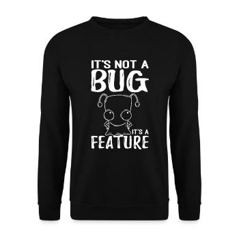 Kein Bug Sondern Ein Feature - Unisex Pullover - Schwarz - Vorne - Alina (178cm) & Michal (187cm)