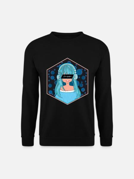 Anime Mädchen - Unisex Pullover - Schwarz