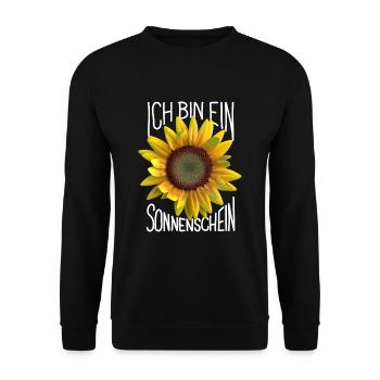 Ich bin ein Sonnenschein Sonnenblumen Shirt - Unisex Pullover - Schwarz - Vorne - Alina (178cm) & Michal (187cm)