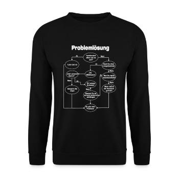 Programmierer Problemlösung - Unisex Pullover - Schwarz - Vorne - Alina (178cm) & Michal (187cm)