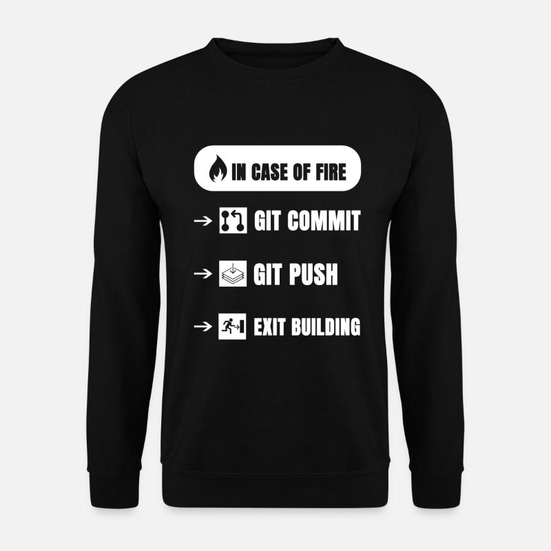 Git fire Funny - Unisex Sweatshirt - black