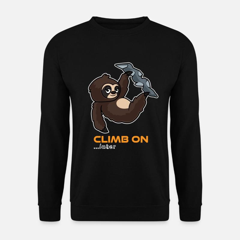 Climbing sloth Funny - Unisex Sweatshirt - black