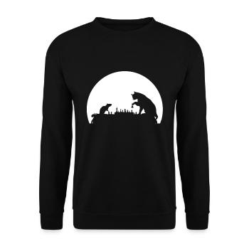 Cat And Rat Play Chess - Unisex Sweatshirt - black - Front - Alina (178cm) & Michal (187cm)