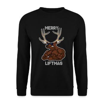 Brodolf Merry Liftmas - Unisex Pullover - Schwarz - Vorne - Alina (178cm) & Michal (187cm)